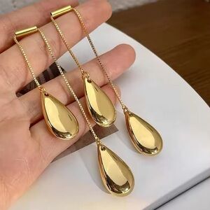 Anthropologie Gold Teardrop Earrings